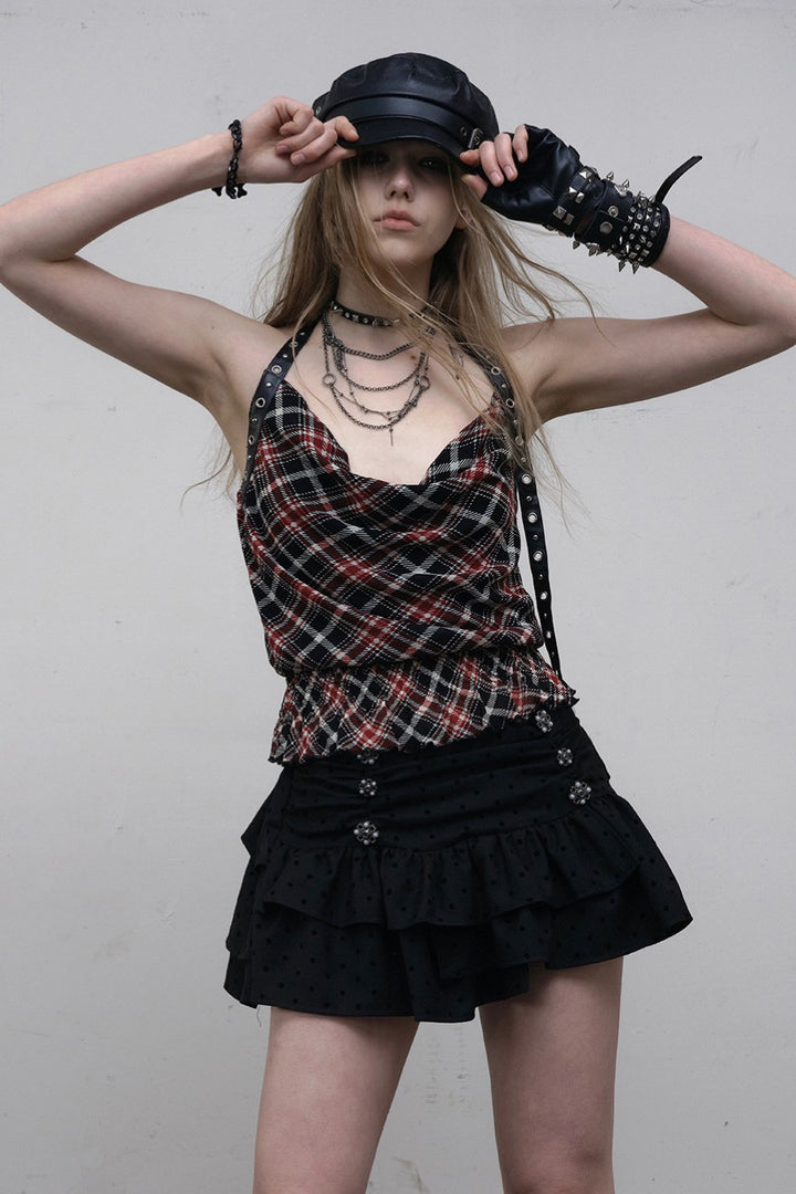 Draped Grommet Halter Top
