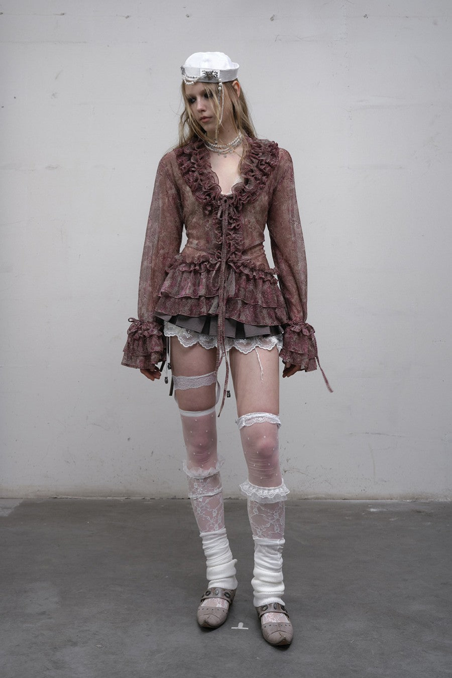 Sheer Ruffle Blouse