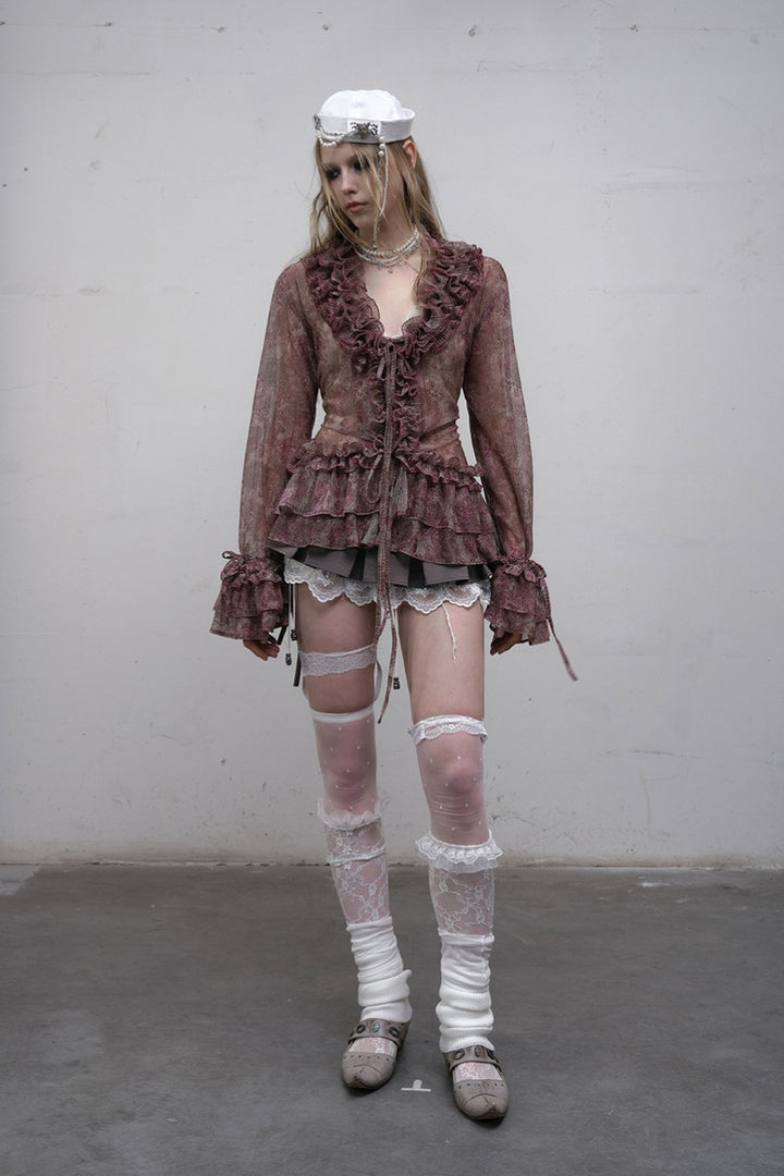 Sheer Ruffle Blouse