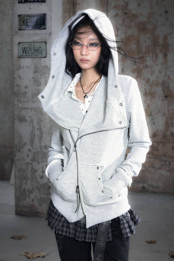 Lapel Collar Zip Jacket