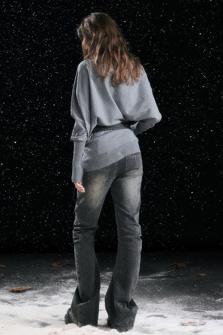 Knit Chain Batwing Sweater