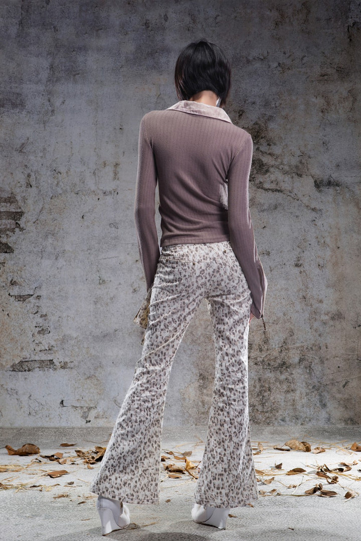 Arielle Leopard Flared Jeans