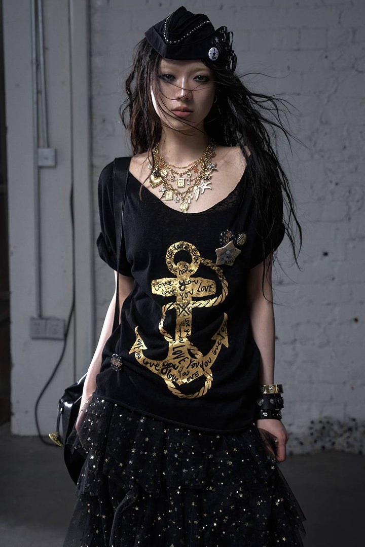 Crosslace Studded Cap