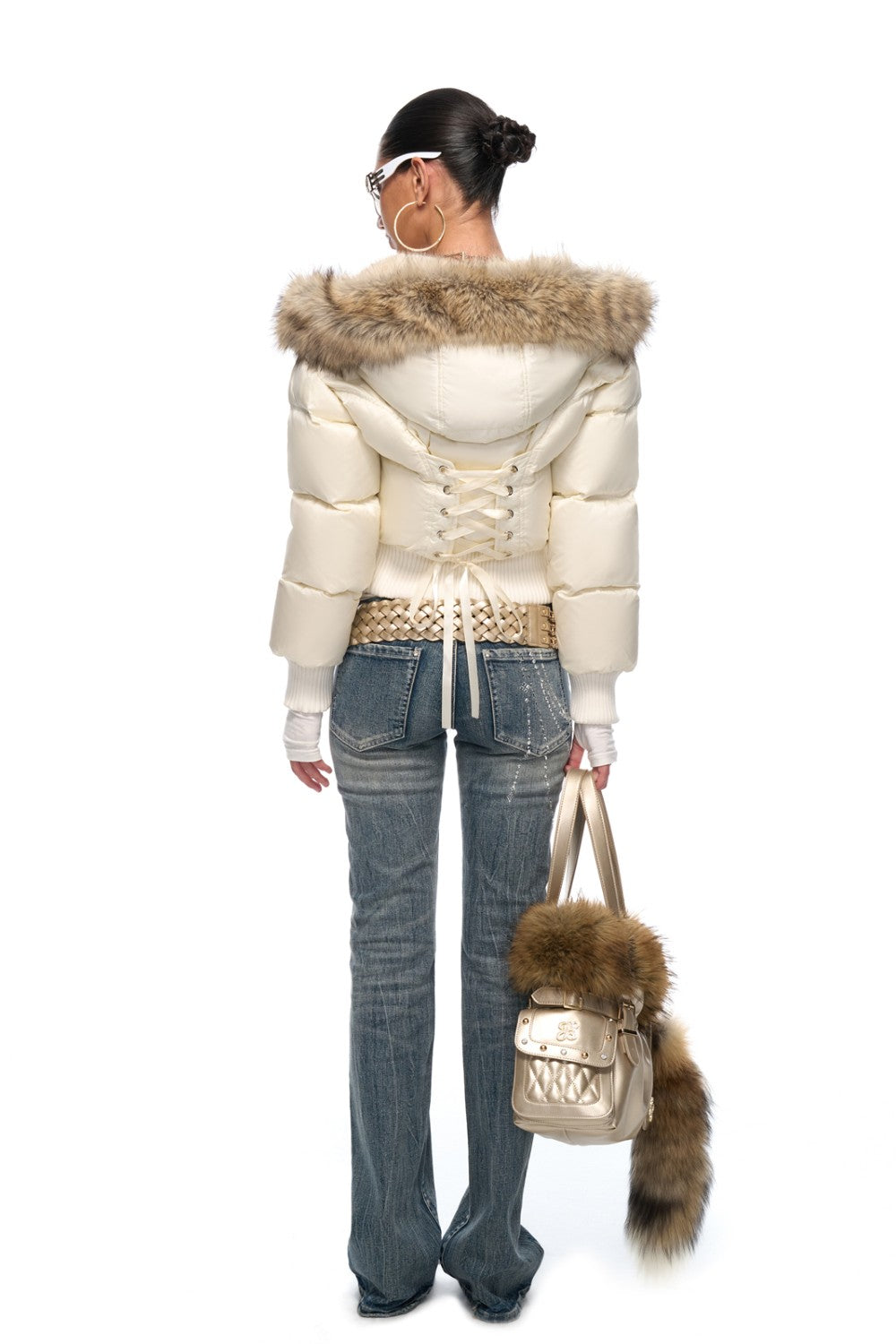 White Blair Lace-Up Jacket