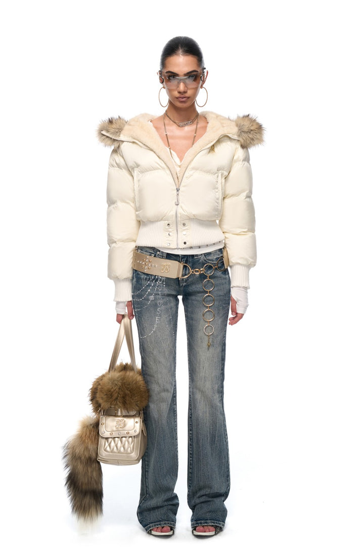 White Blair Lace-Up Jacket