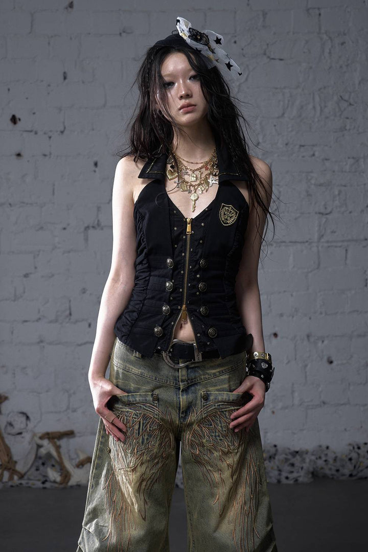 Crest Collar Vest