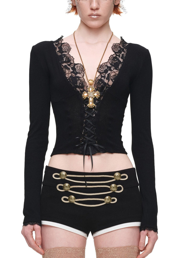 Lace Whisper V-Neck Top