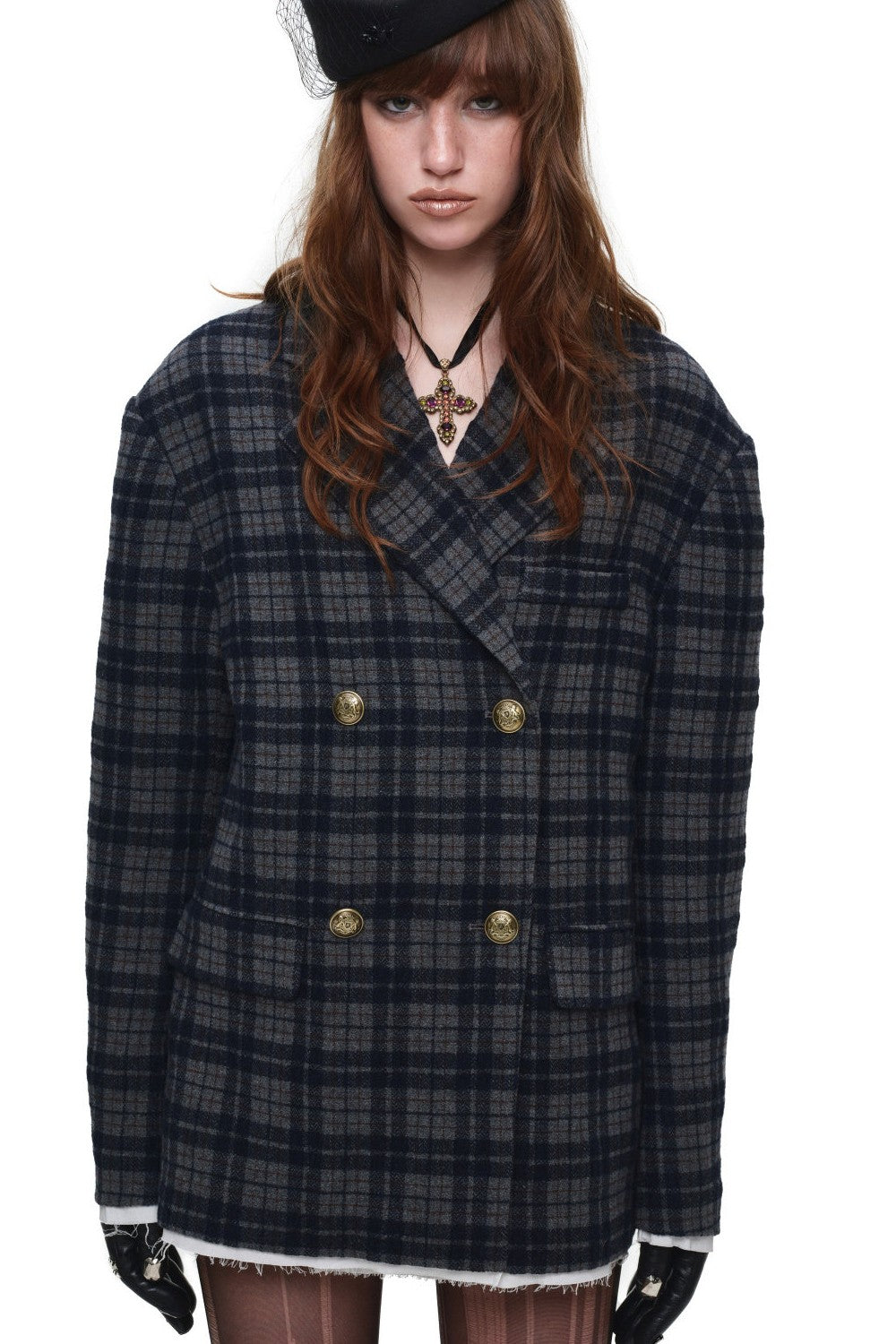 Vivian Oversized Plaid Blazer