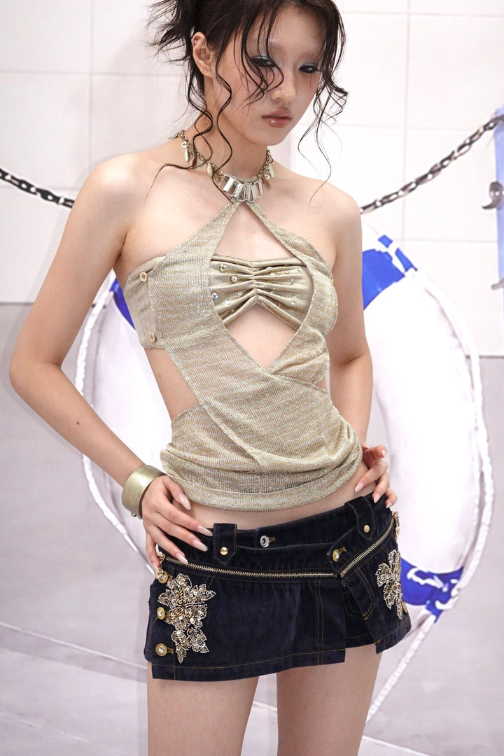 Champagne Gold Halter Top