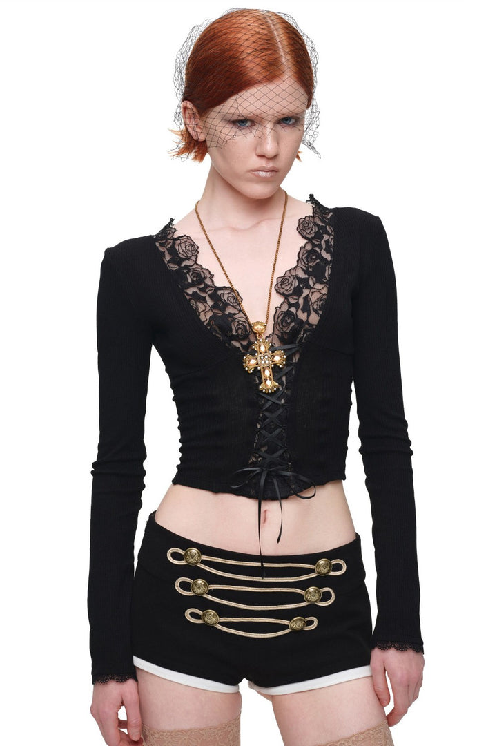 Lace Whisper V-Neck Top