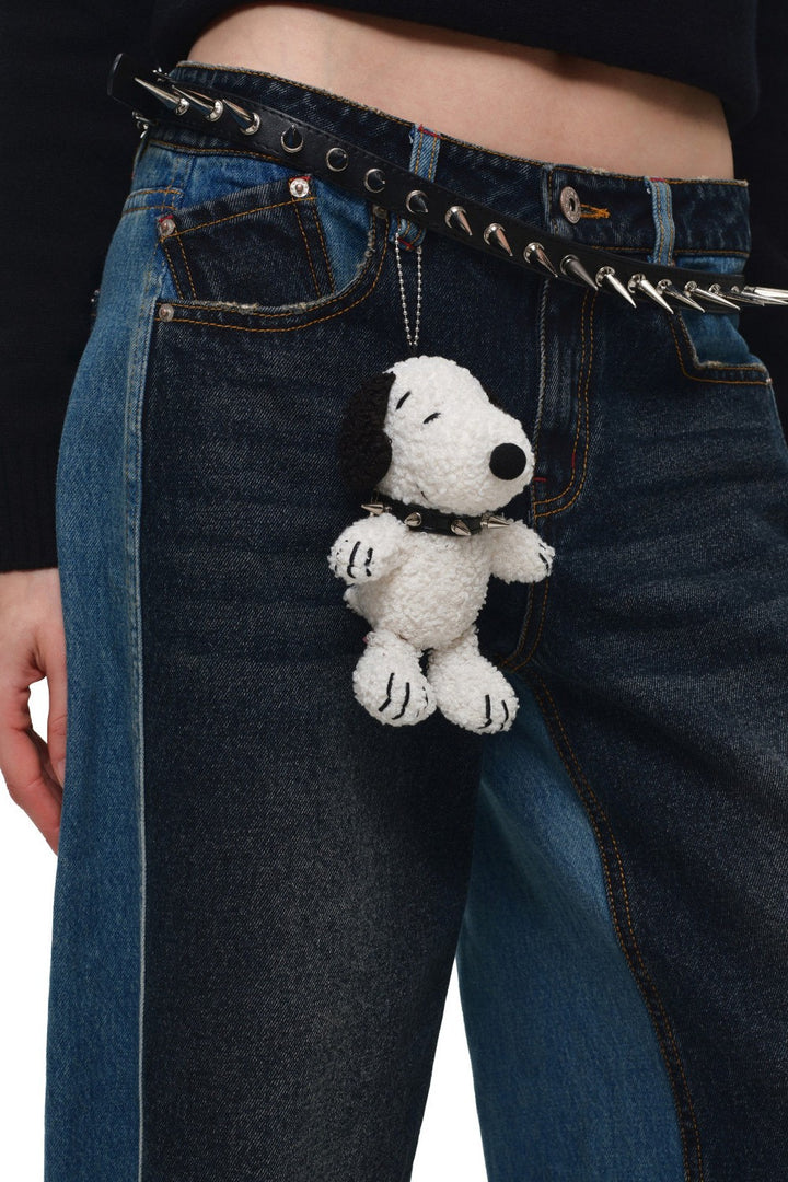 Snoopy Patchwork Wide-Leg Jeans