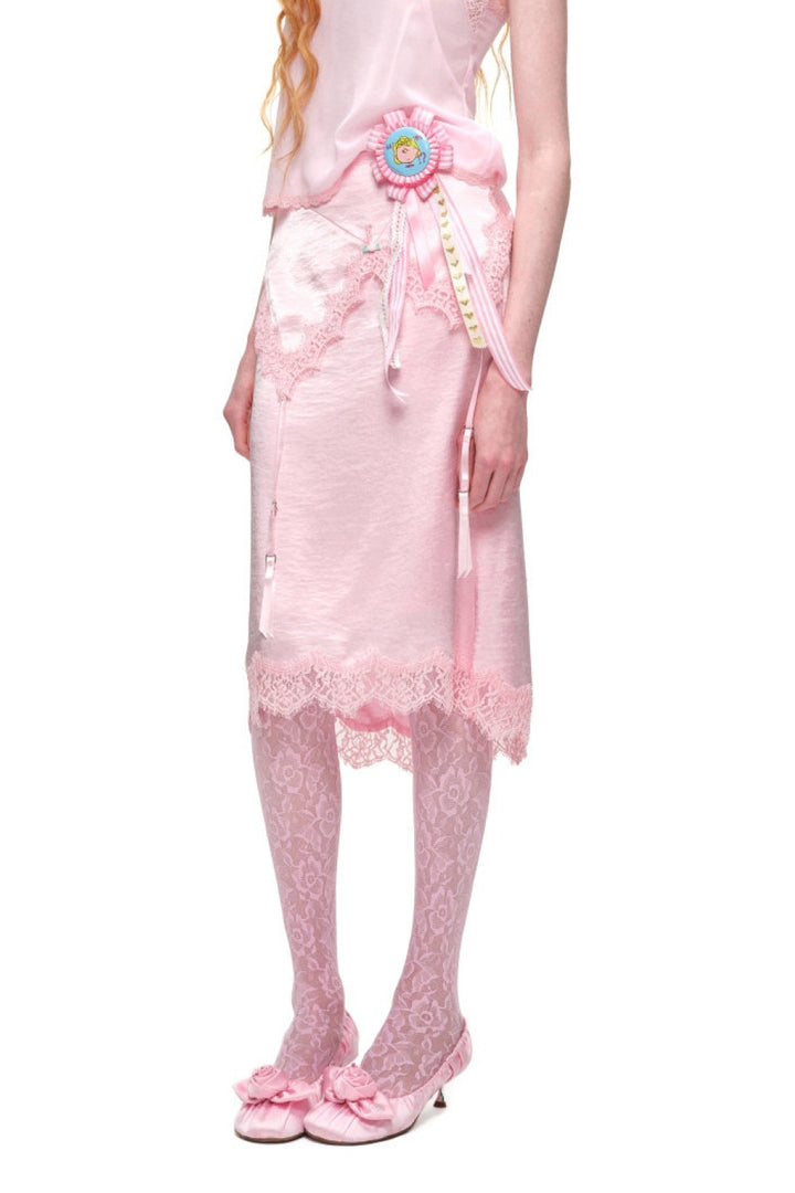 Rosalie Draped Satin Skirt