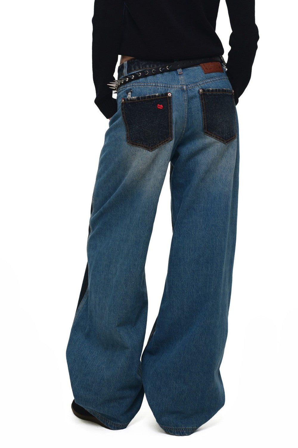 Snoopy Patchwork Wide-Leg Jeans
