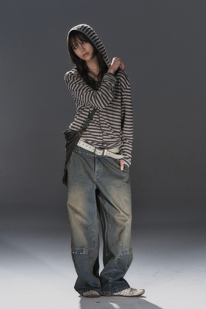 Aira Striped Hooded Shirt
