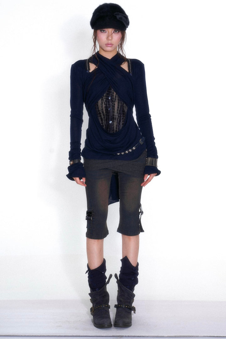 Moonlit Draped Lace Top