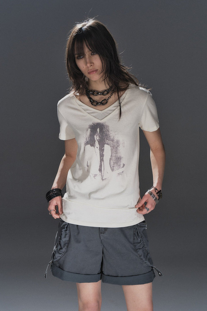 Celine Double V-Neck Shirt