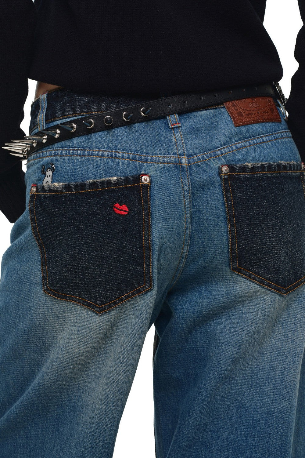Snoopy Patchwork Wide-Leg Jeans