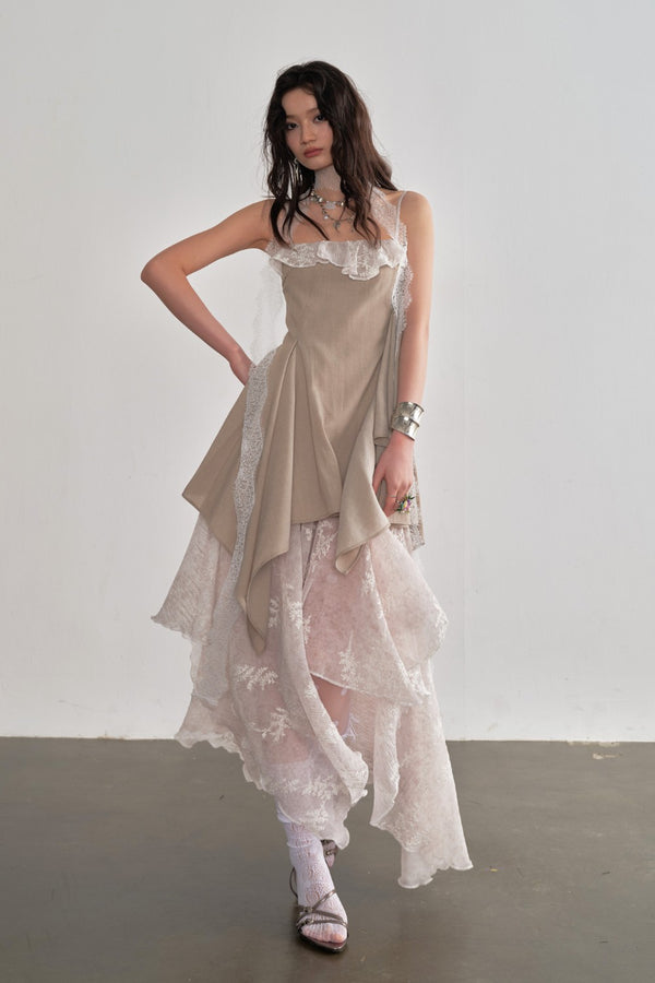 Ivory Embroidered Mermaid Dress