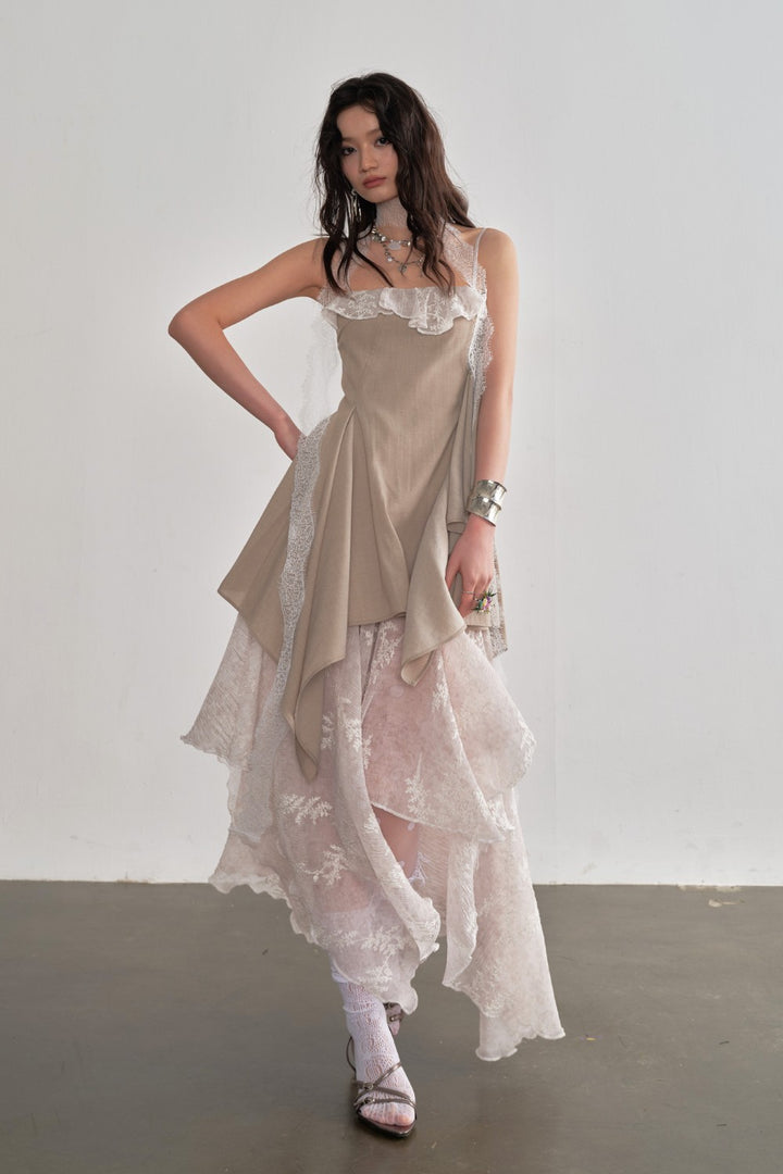 Ivory Embroidered Mermaid Dress