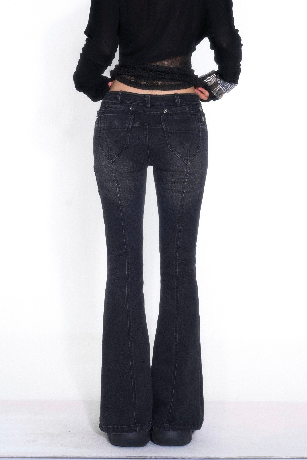 Double Waist Zip Jeans