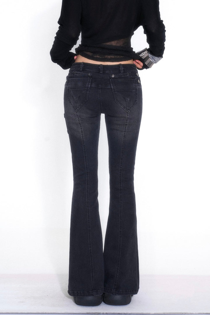 Double Waist Zip Jeans