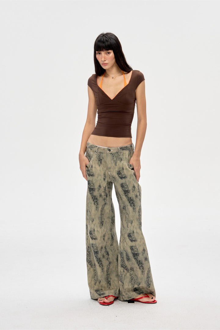 Contrast Trim V-Neck Top