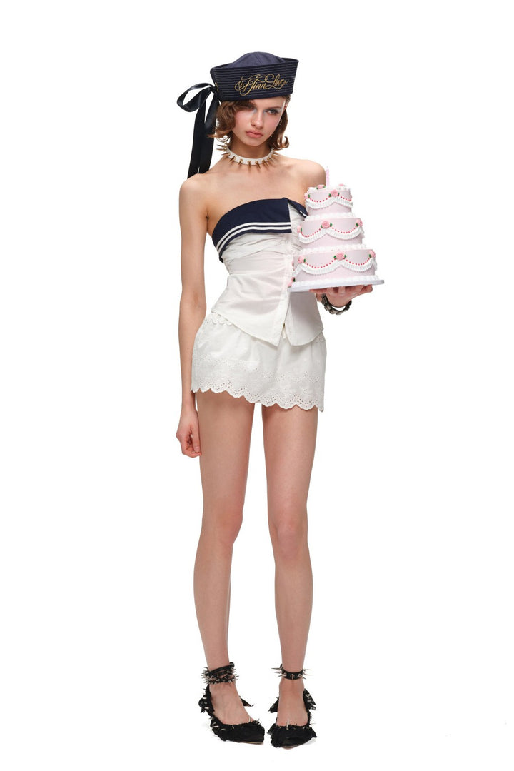 Sailor Collar Corset Top