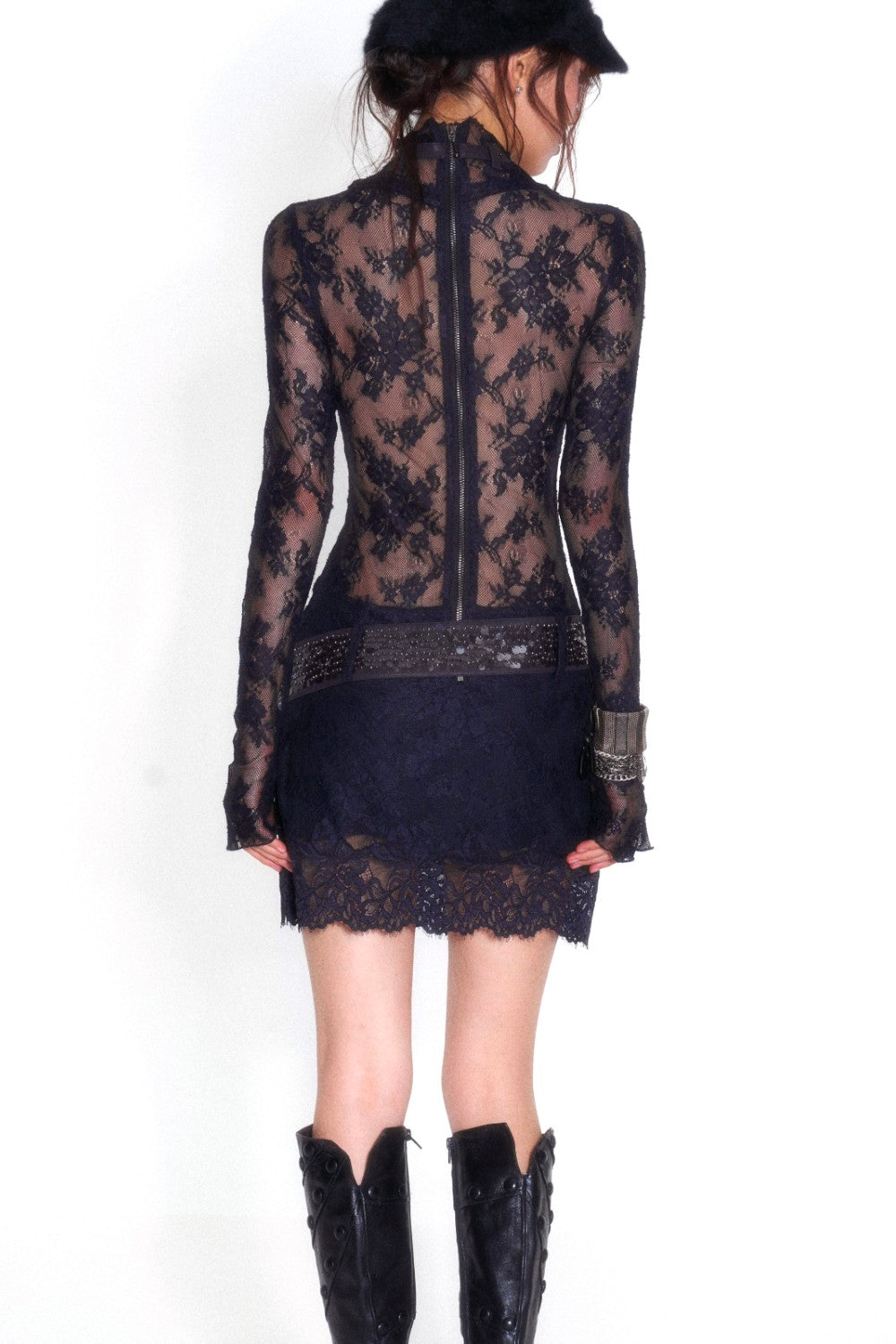 Navy Temptation Lace Dress
