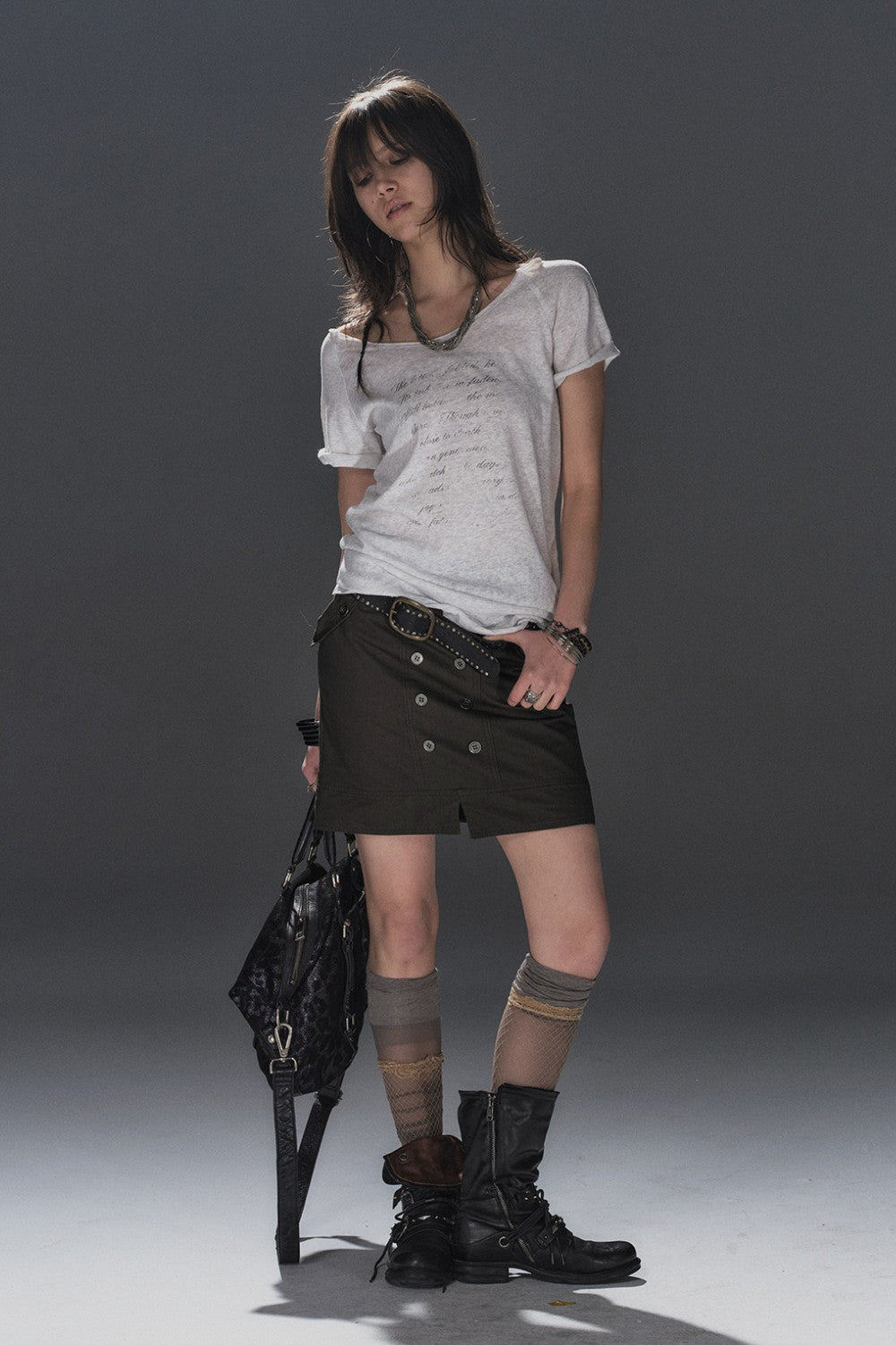 Elia Script Off-Shoulder Shirt