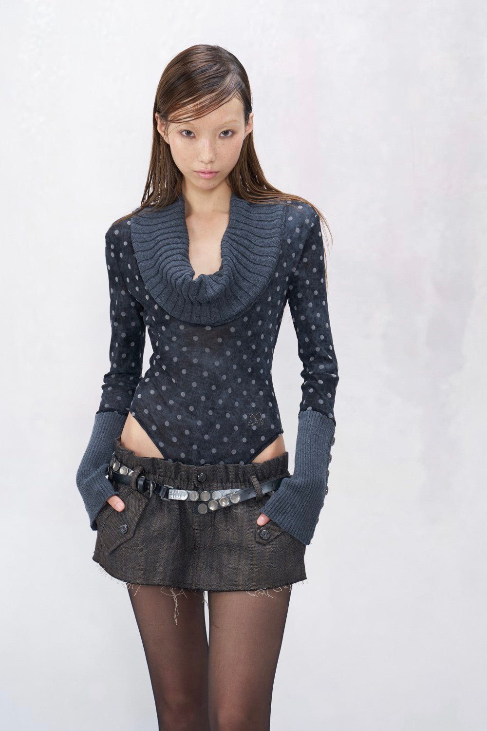 Polka Dot Knit Bodysuit