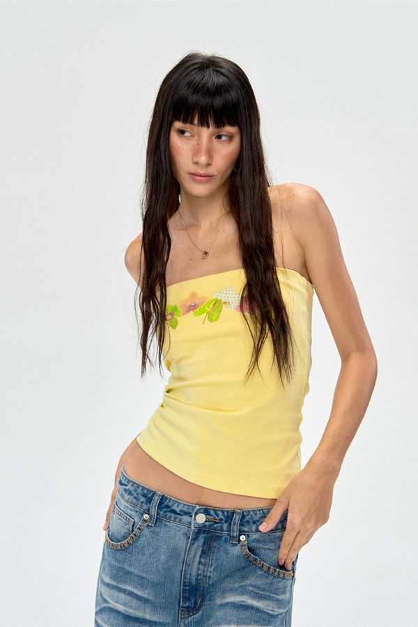 Lemon Bloom Tube Top