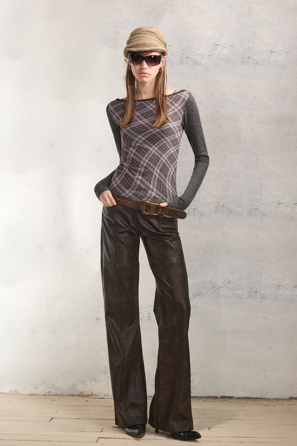 Reversible Grid Henley Shirt