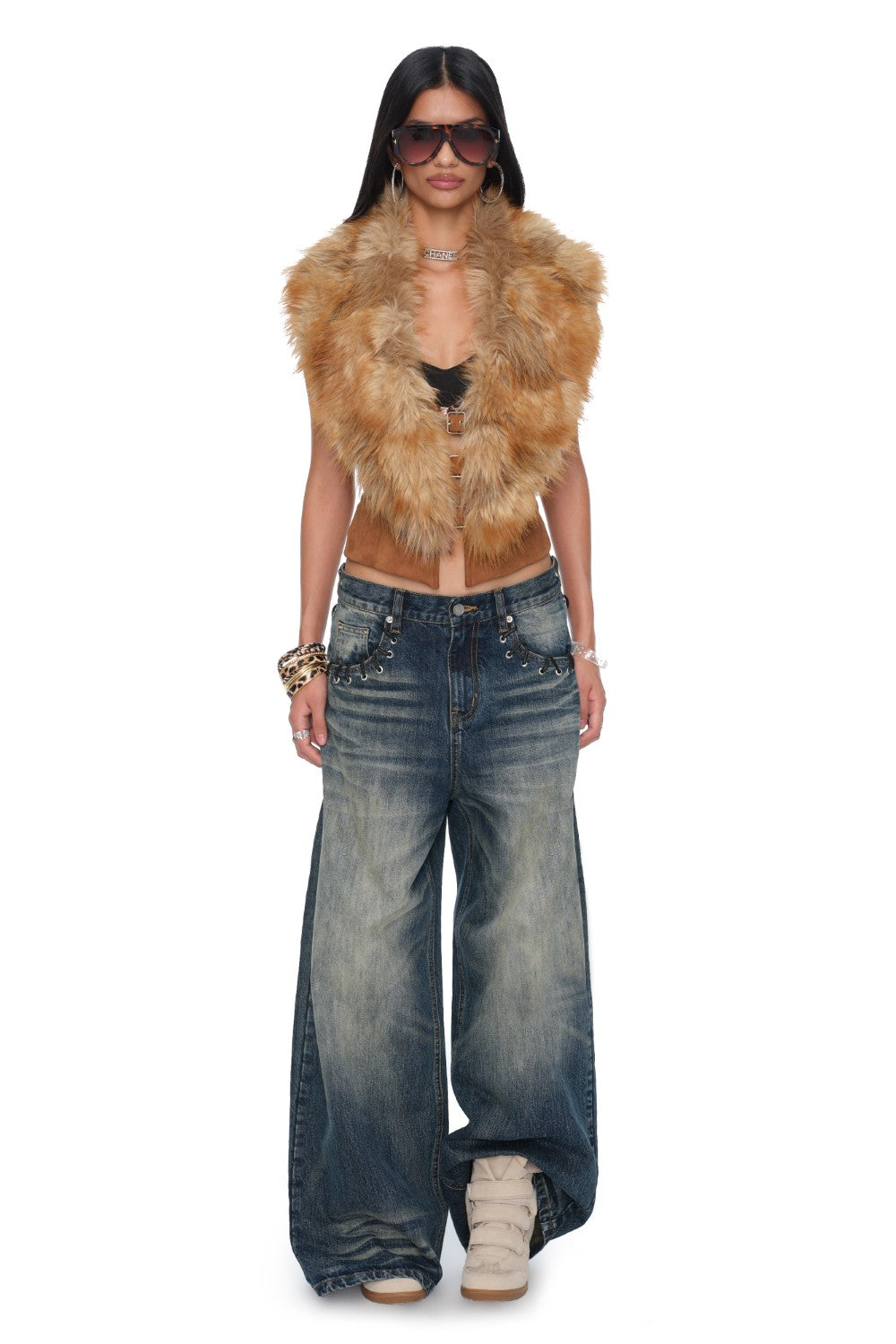Bianca Open-Back Fur Gilet