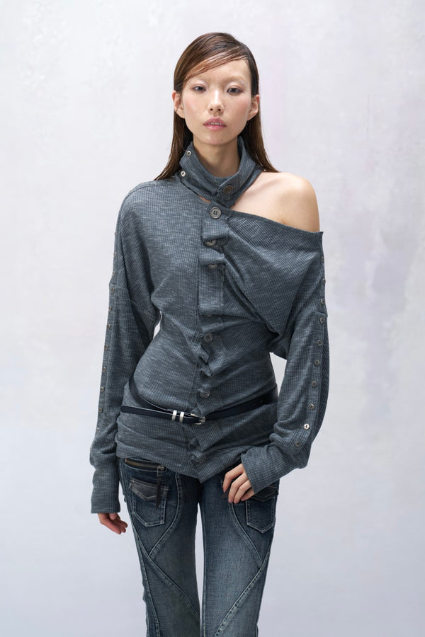 Sera Off-Shoulder Button Top