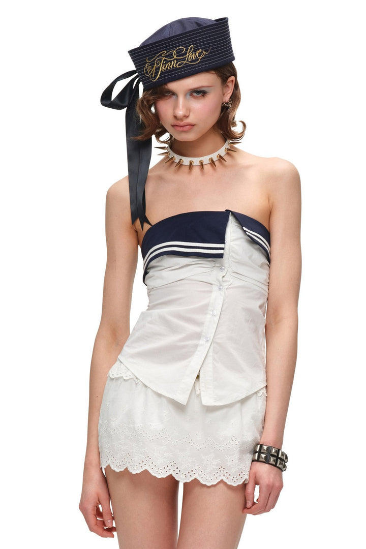 Sailor Collar Corset Top