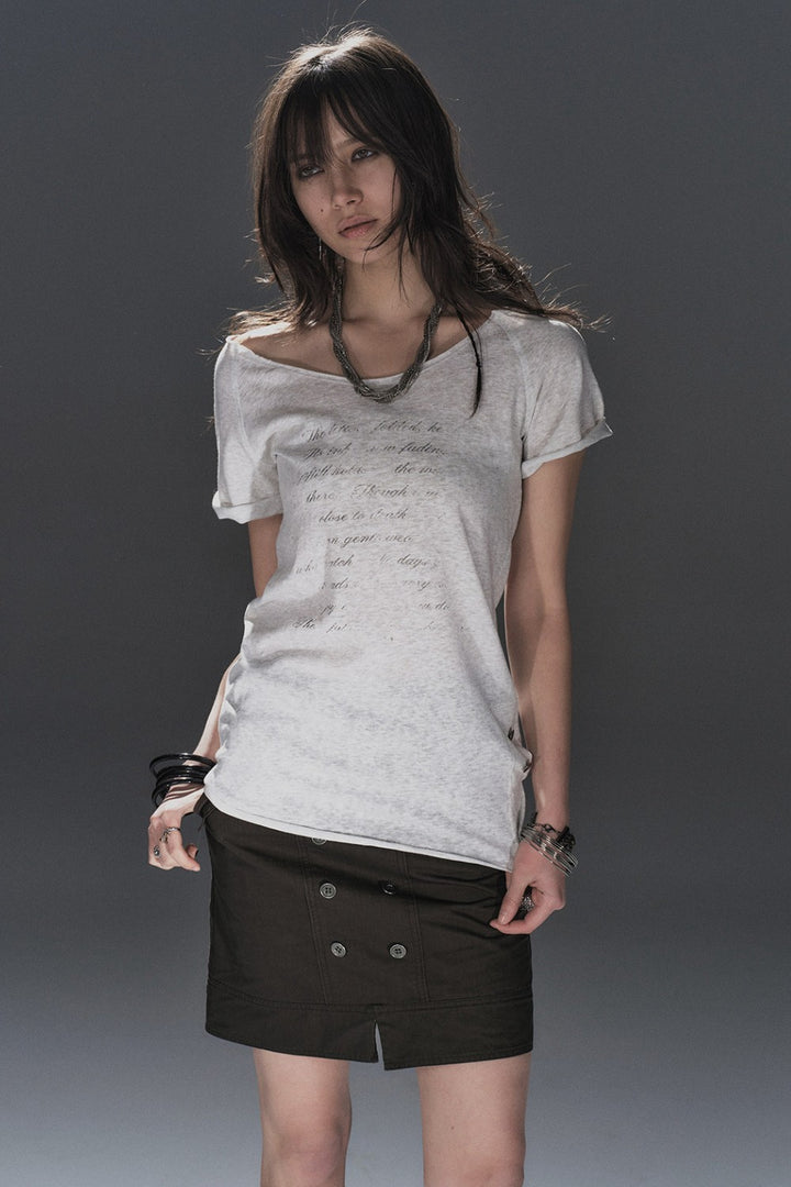 Double Button Straight Skirt