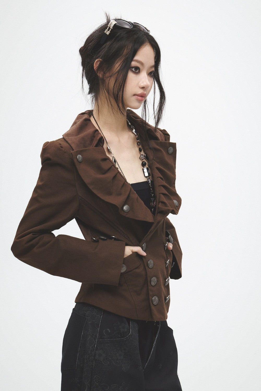 Victorian Ruffle Tailored Jacket