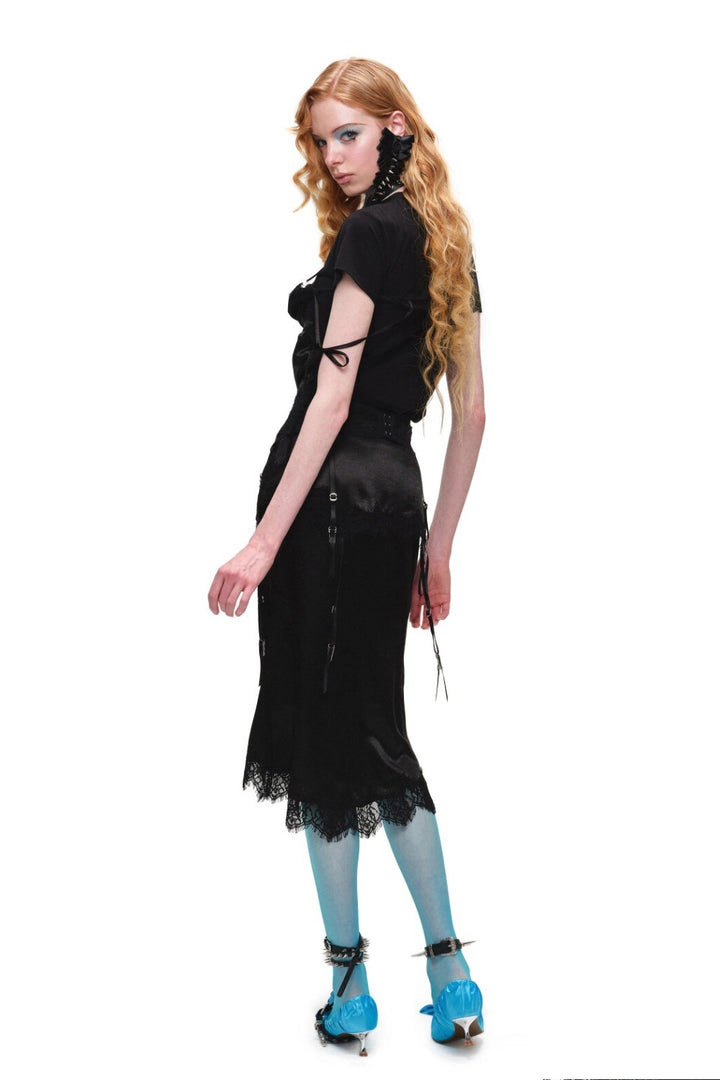 Rosalie Draped Satin Skirt