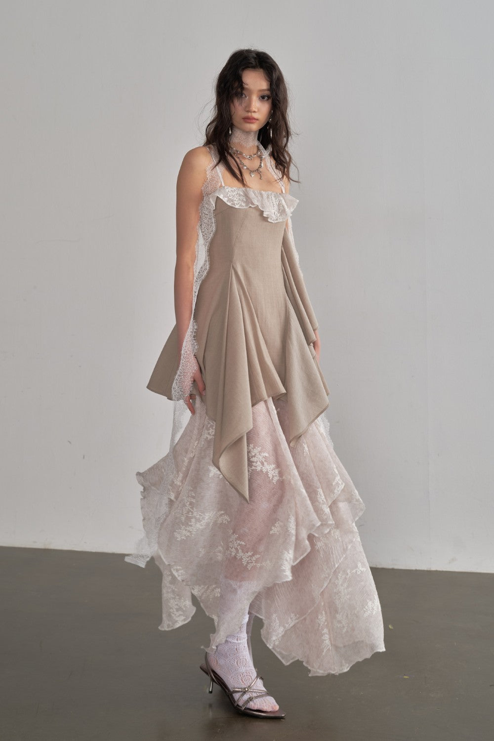 Ivory Embroidered Mermaid Dress