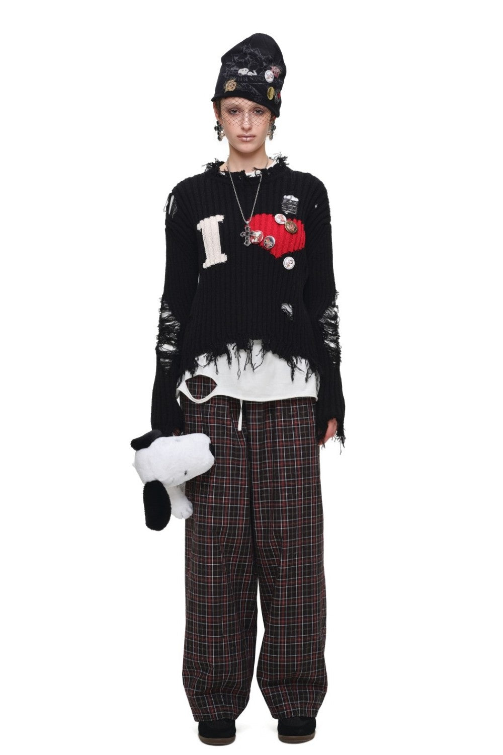 Amour Distressed Heart Sweater