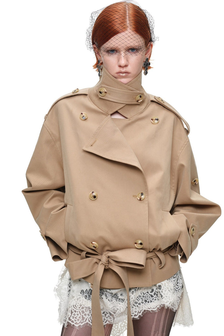 Sculpted Belted Trench Coat