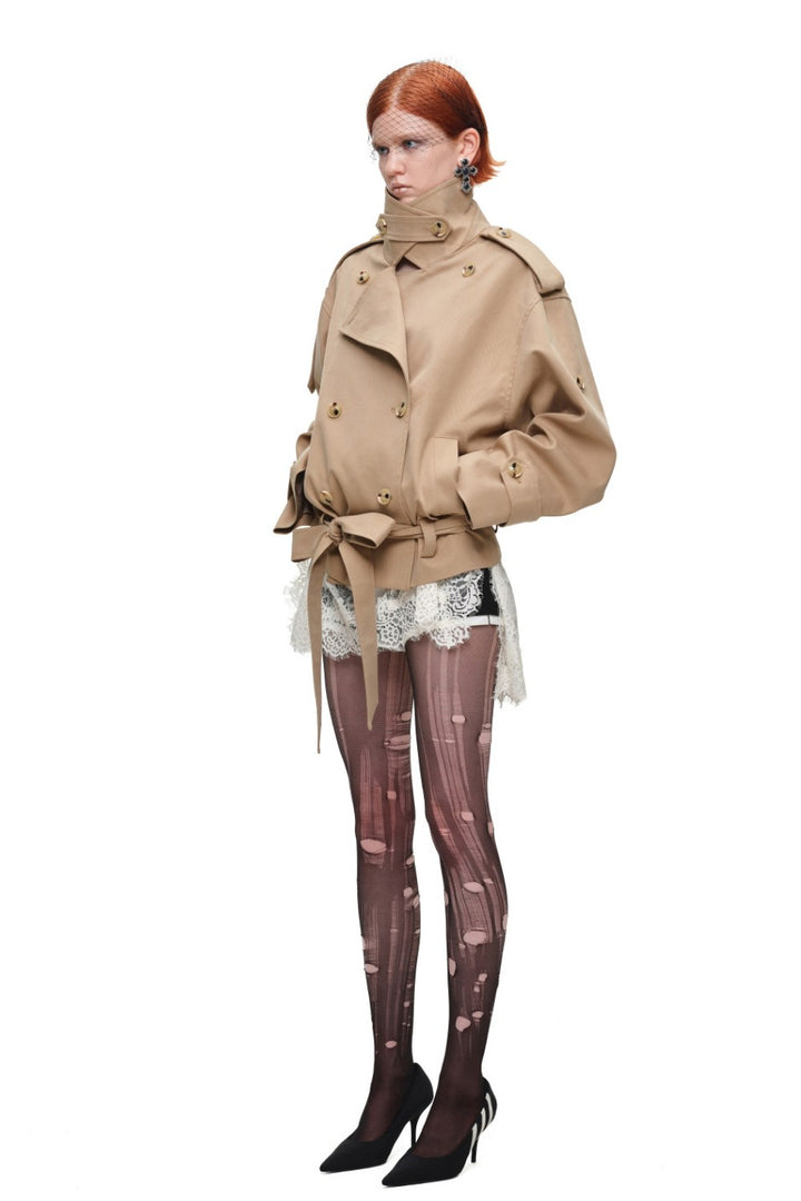 Sculpted Belted Trench Coat