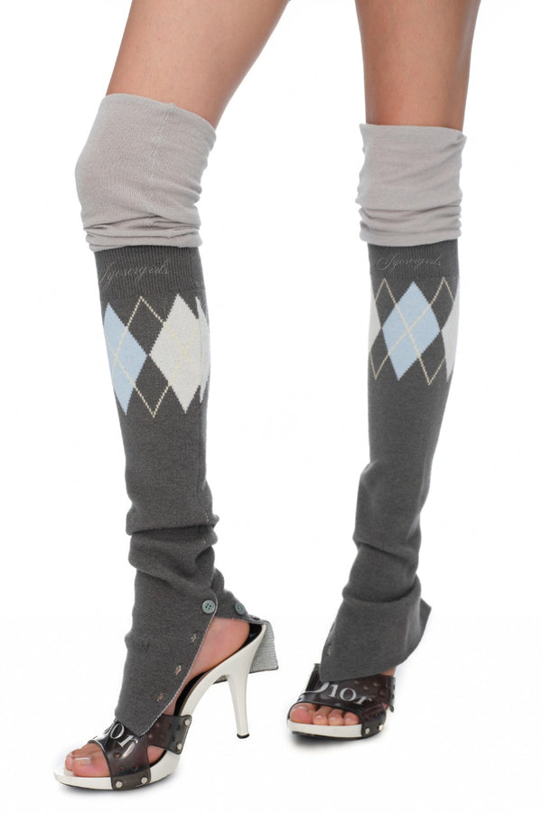 Amelie Knit Argyle Legwarmers
