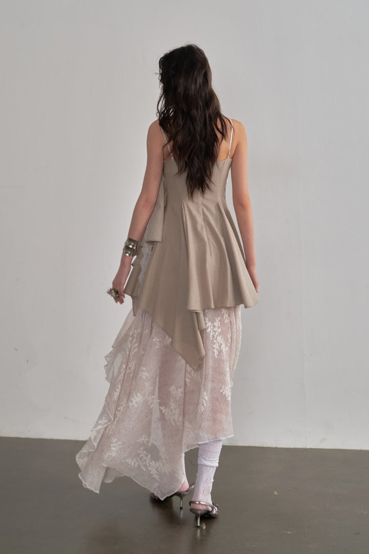 Ivory Embroidered Mermaid Dress