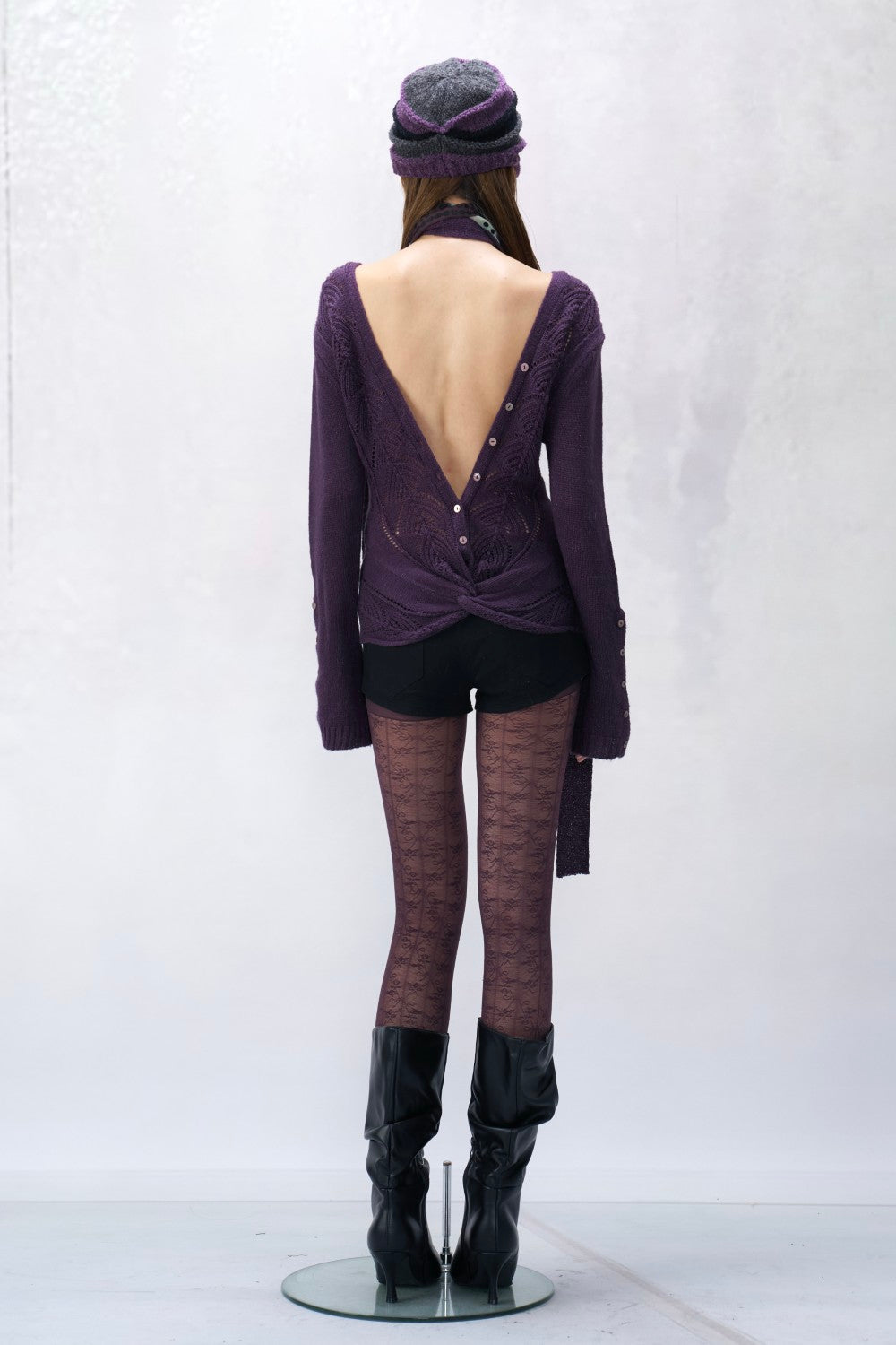 Knit Twist V-Neck Sweater