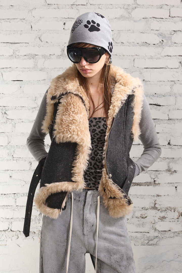 Celine Slant Fur Vest