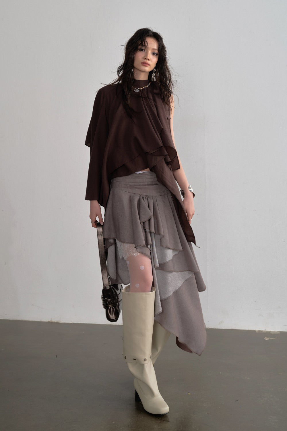 Asymmetric Draped Cape Top