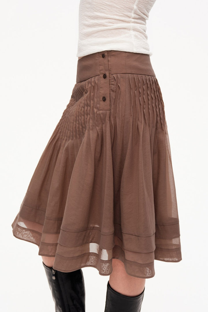 Clara Pleated A-Line Skirt