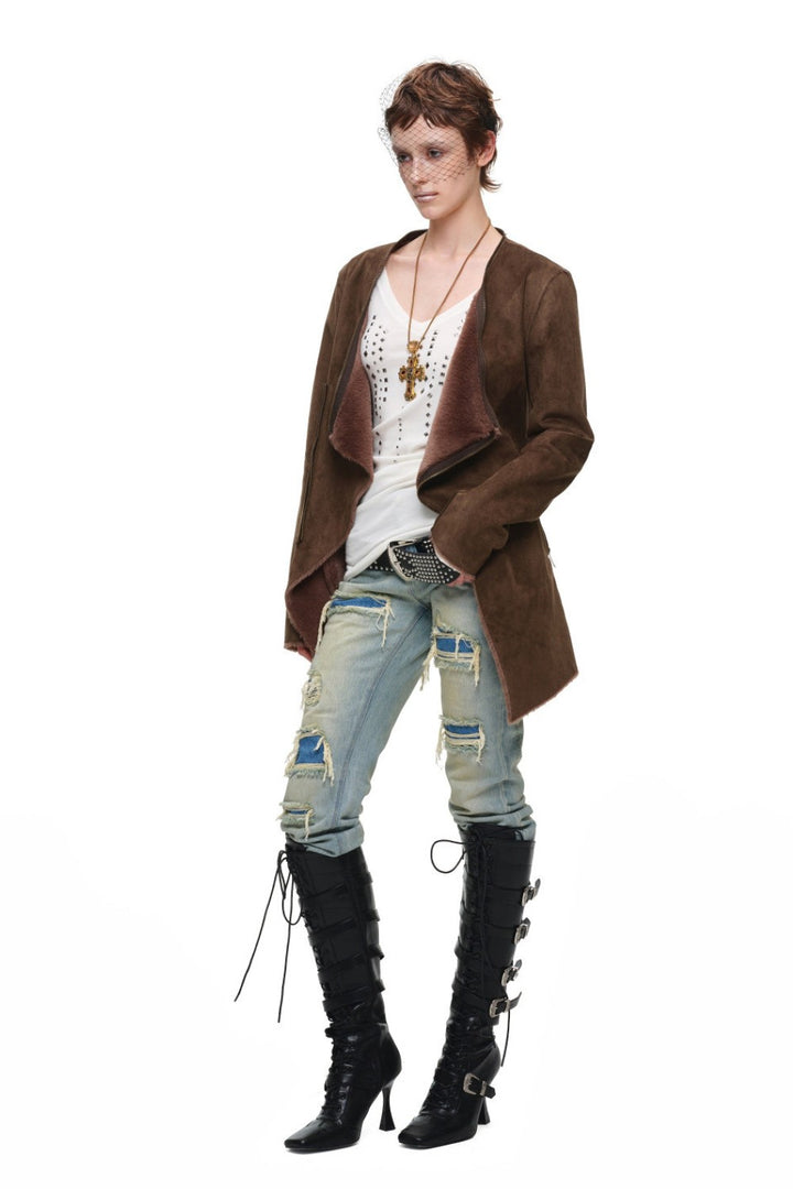 Aspen Suede Faux Fur Coat