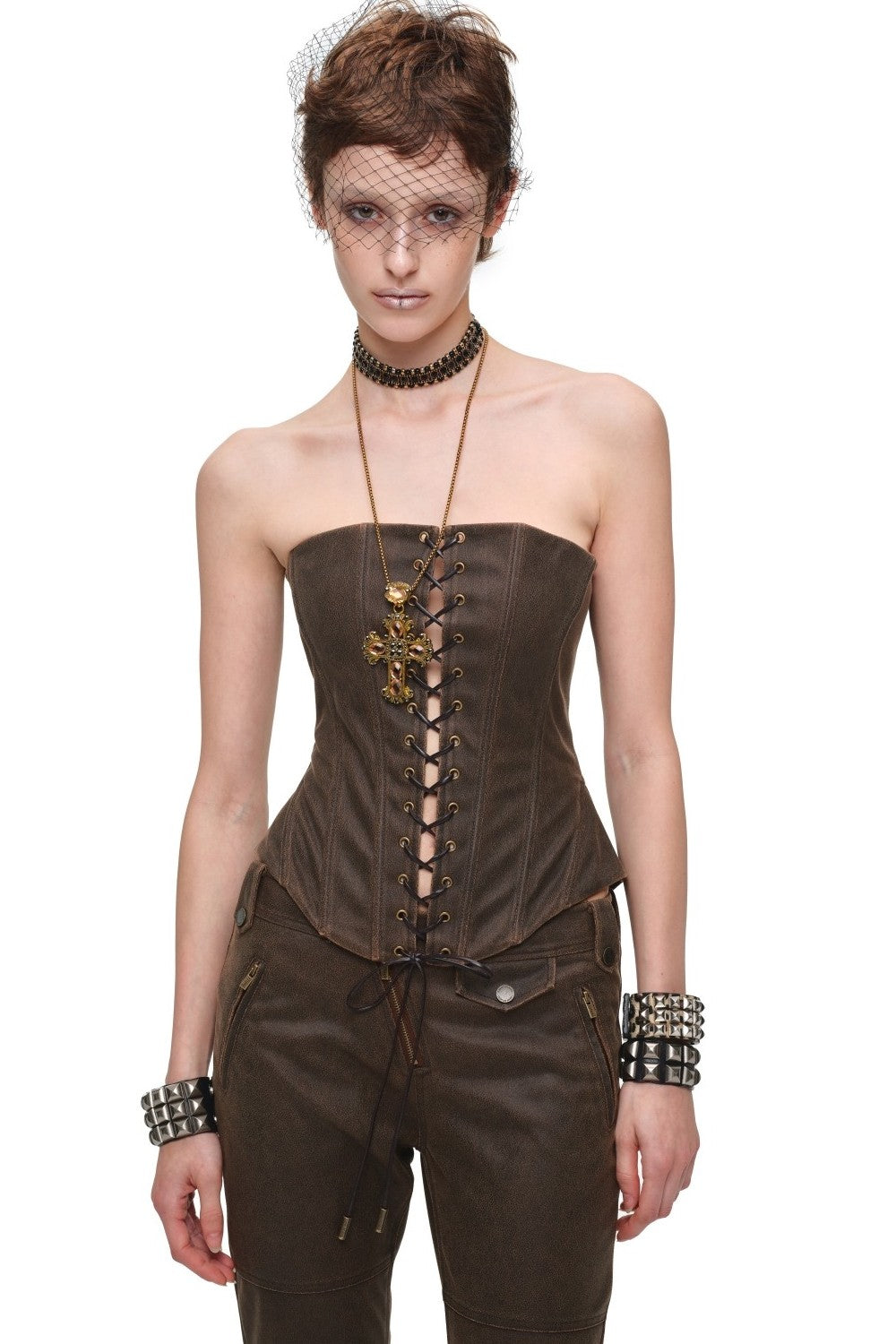 Sepia Rebel Leather Corset